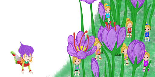 Iris (o La Flor del Azafrán) - Jardín de flores de azafrán